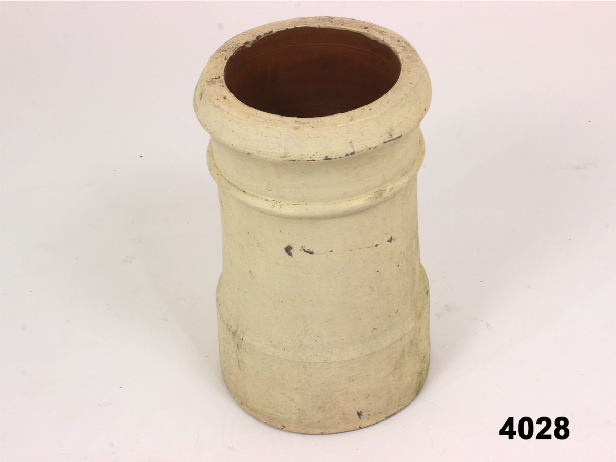 Front view of Vintage Old Painted Chimney pot from Antiques of Kingston