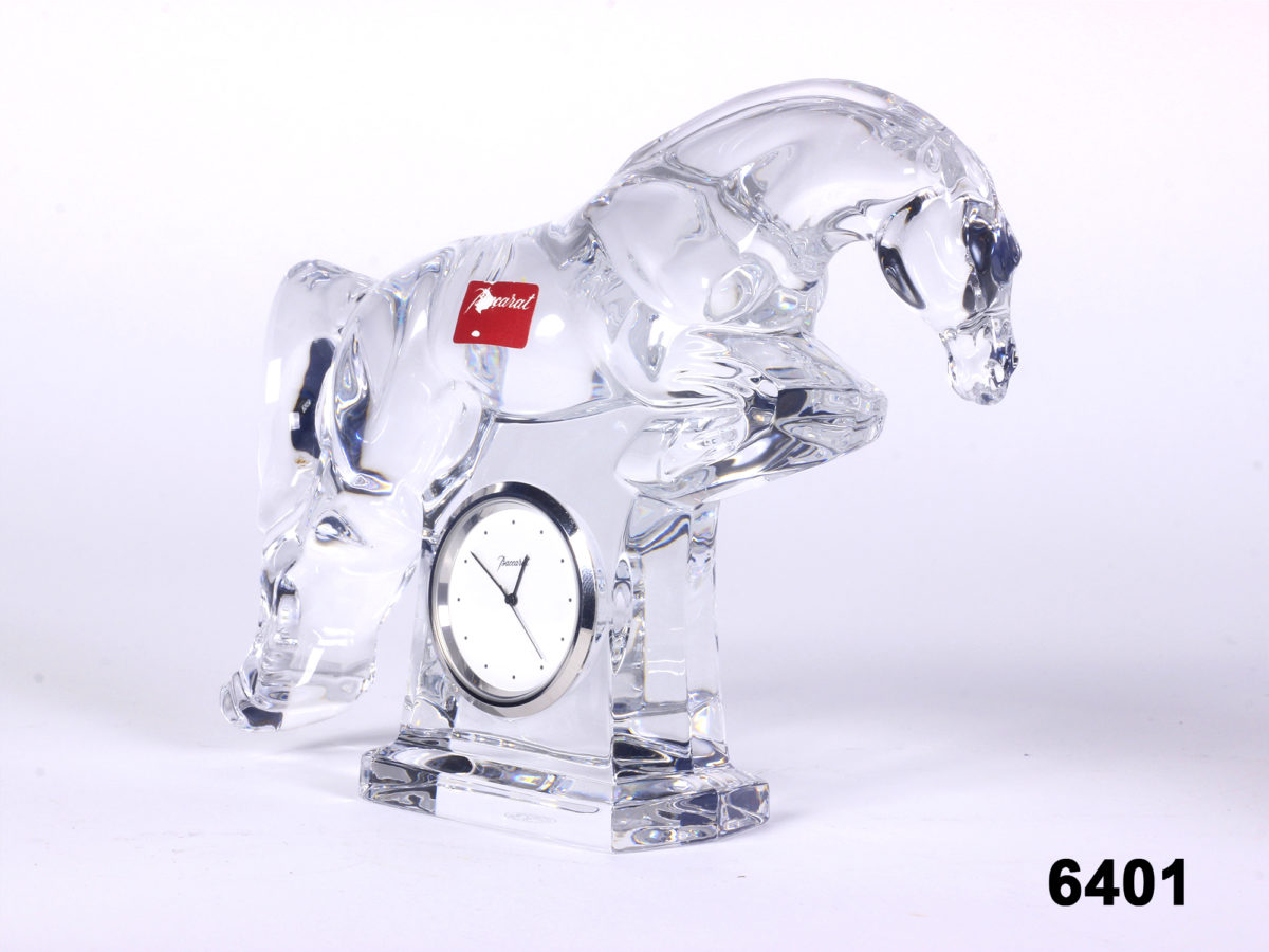 Baccarat Crystal Horse Clock