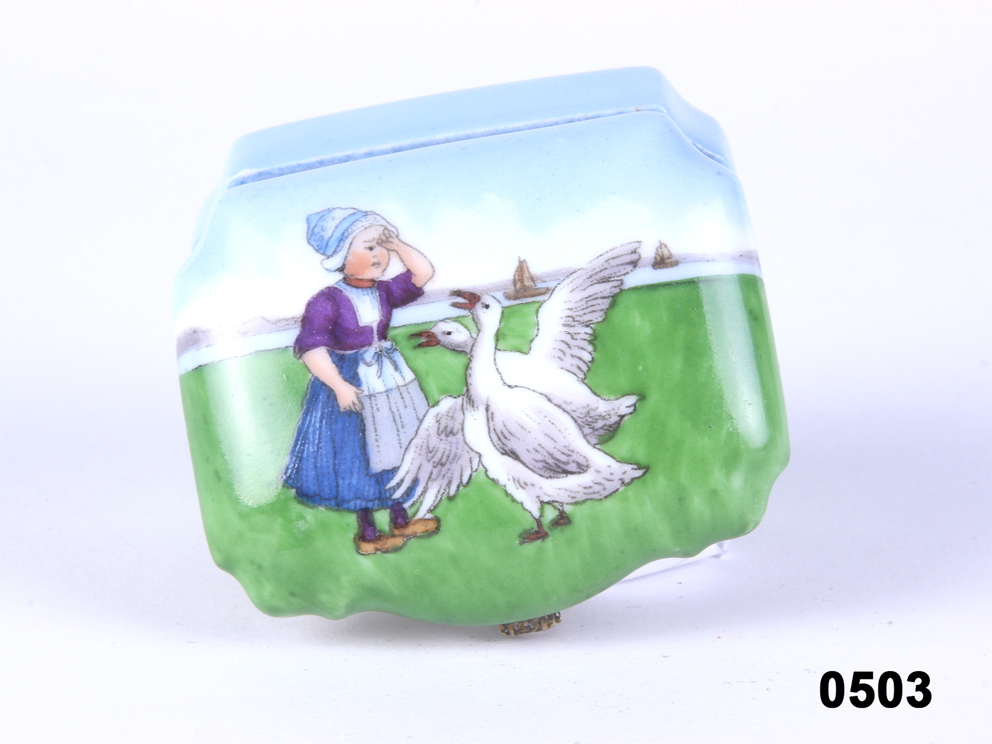 Small Hand-Painted Porcelain Trinket Box