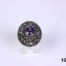 Modern Oval cut amethyst and marcasite 925 sterling silver ring from Antiques of Kingston. Size 7 / O.