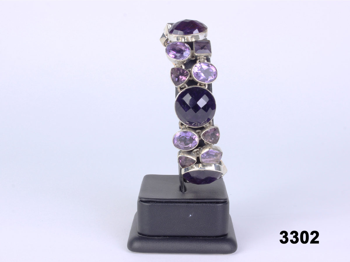 925 Sterling silver bracelet set with amethysts of varied colours & sizes from Antiques of Kingston