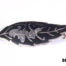 Front view of Thai 925 sterling silver & niello leaf shaped brooch from Antiques of Kingston