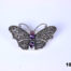 Front view of Sterling silver butterfly brooch with amethyst and marcasite from Antiques of Kingston