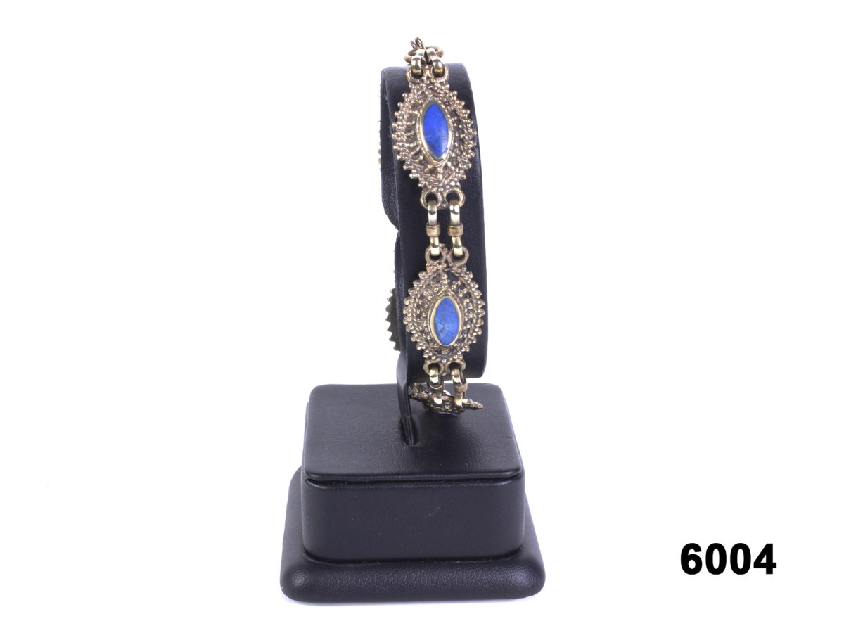 Vintage white metal & lapis lazuli bracelet from Antiques of kingston