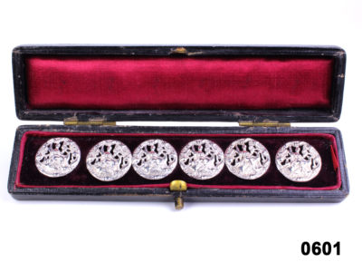 c1903 Boxed Silver Buttons