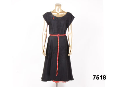 Front view of Vintage 50s black dress from Antiques of Kingston