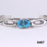 Front view of Vintage Native American silver bangle with turquoise stone from Antiques of Kingston.