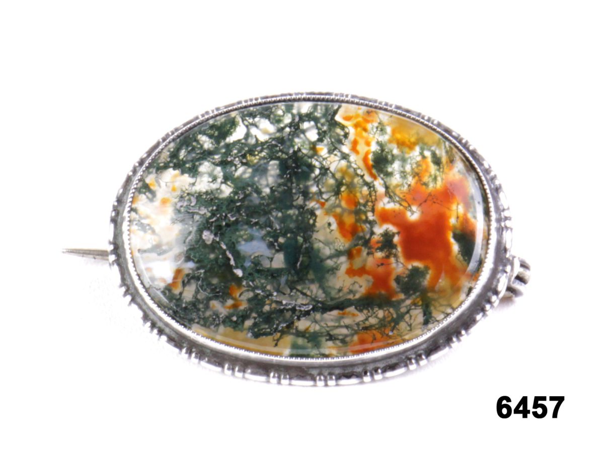 Victorian Moss Agate Brooch from Antiques of Kingston.