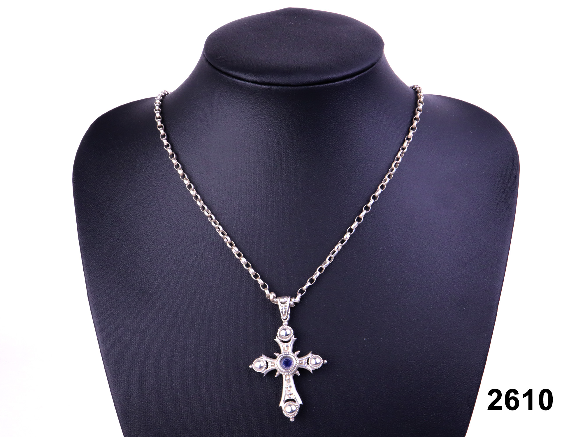 Russian 875 Silver Cross And Chain