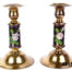 Cloisonne Brass Candlesticks