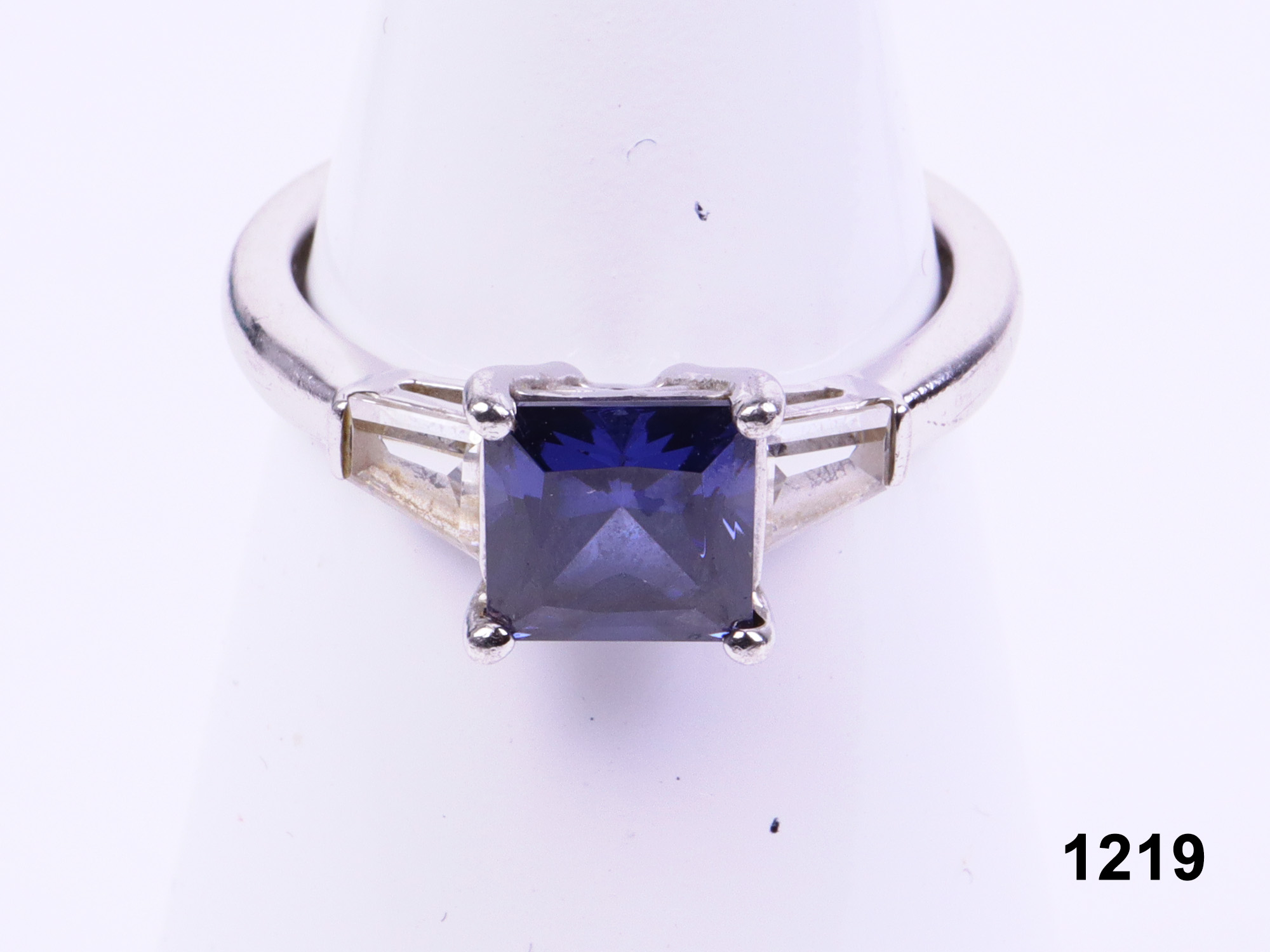 Silver & Blue Crystal Ring