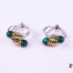Pair of Links 925 sterling silver and gold and malachite earrings