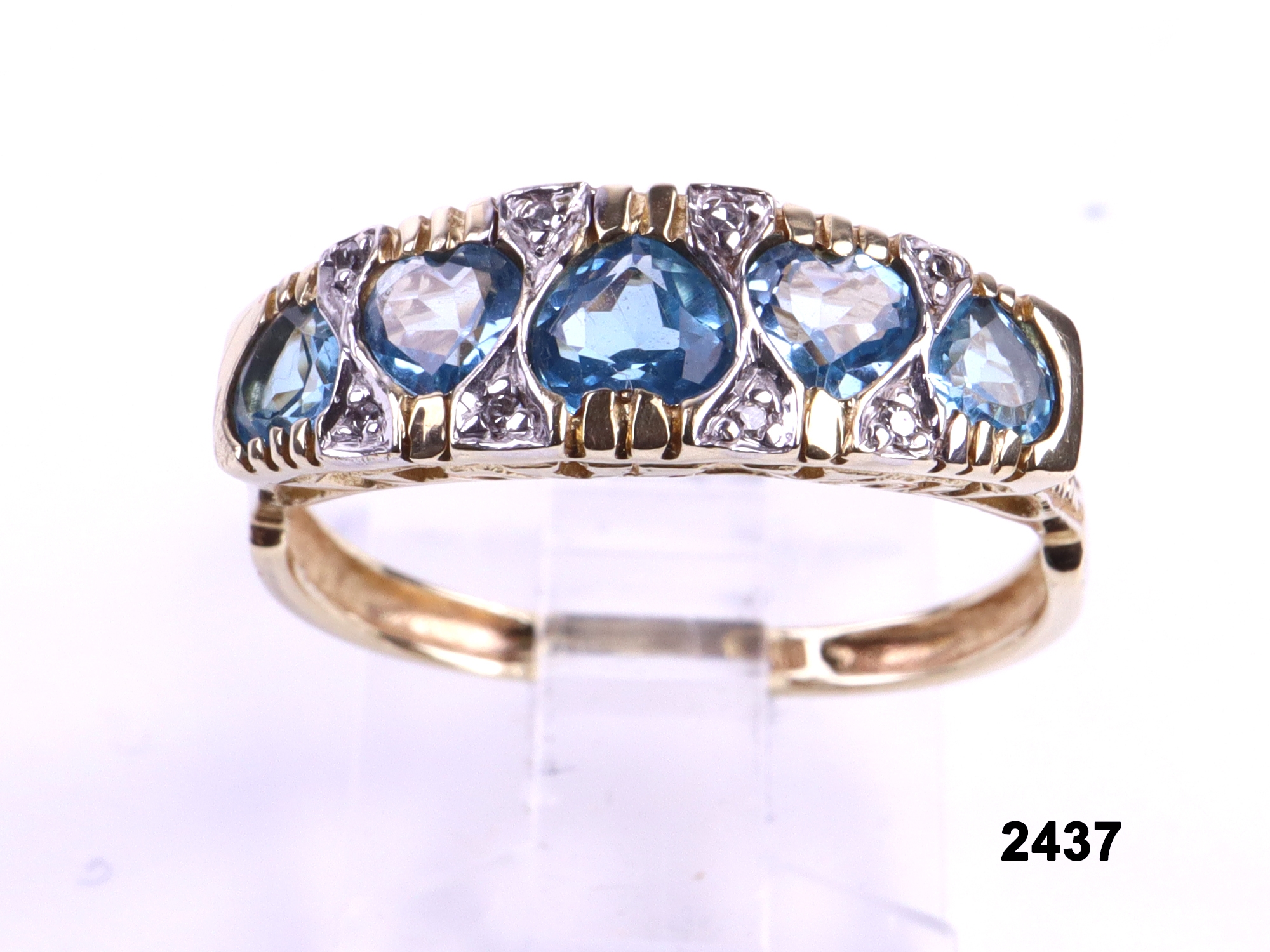 9 carat Aquamarine Hearts Rings