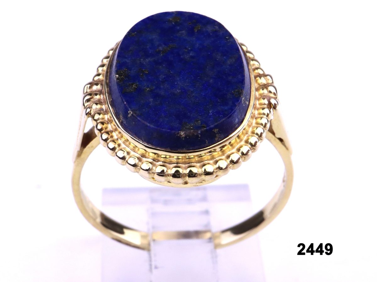 8 carat Gold ring set with lapis lazuli stone from Antiques of Kingston