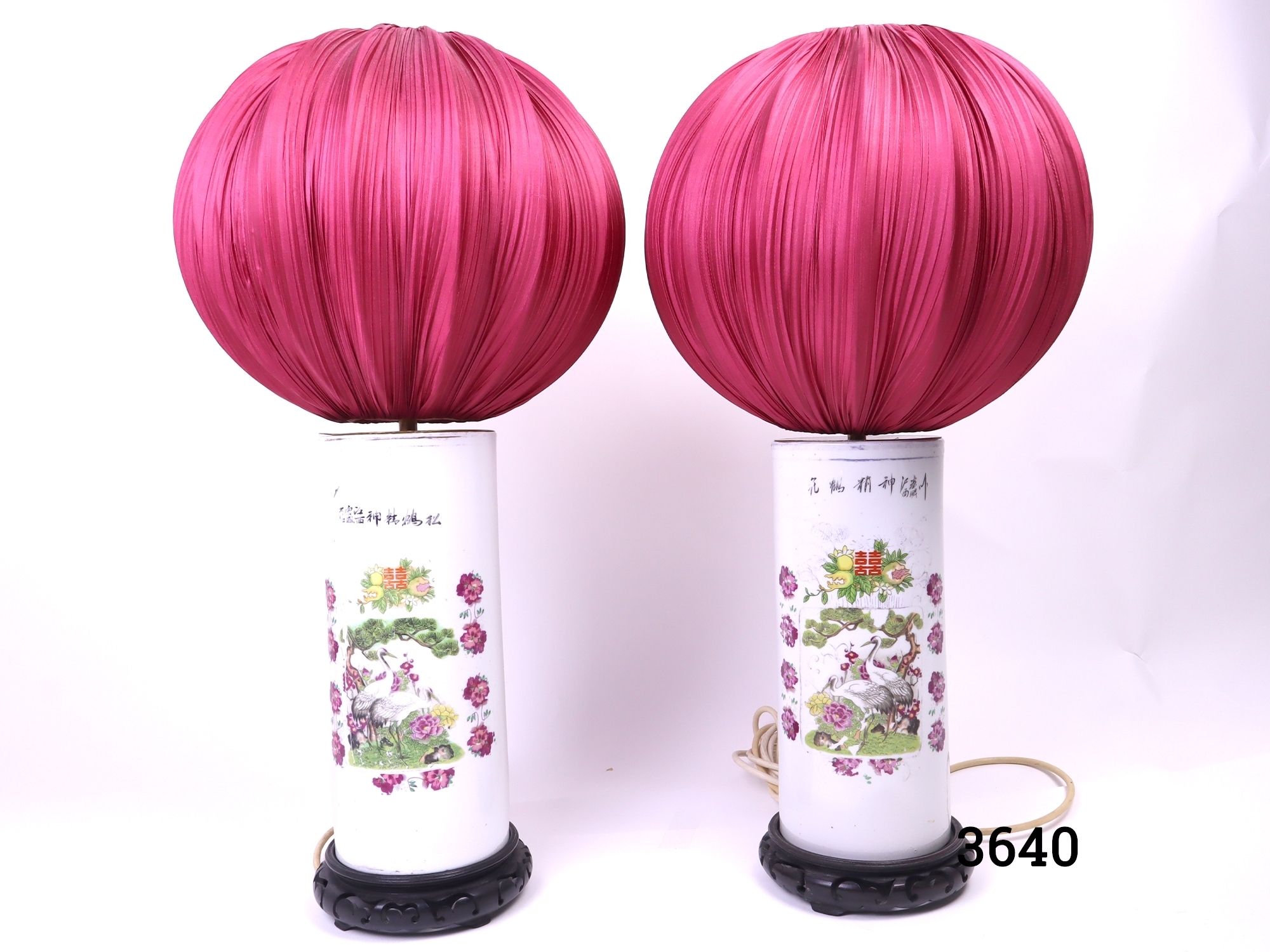 Chinese Wig/Hat Stand Lamps
