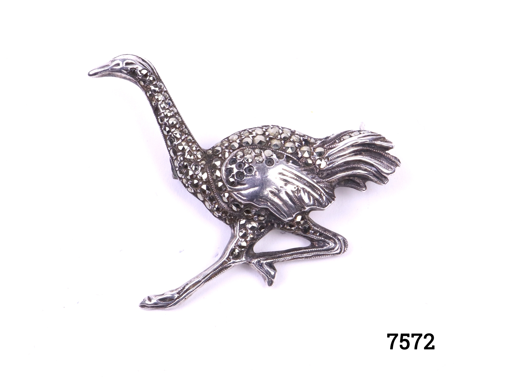 Sterling Silver Ostrich Bird Brooch