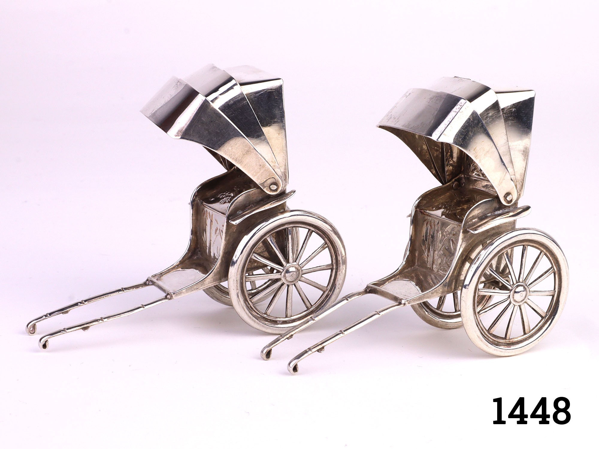 Pair Of Novelty Silver Pepperettes
