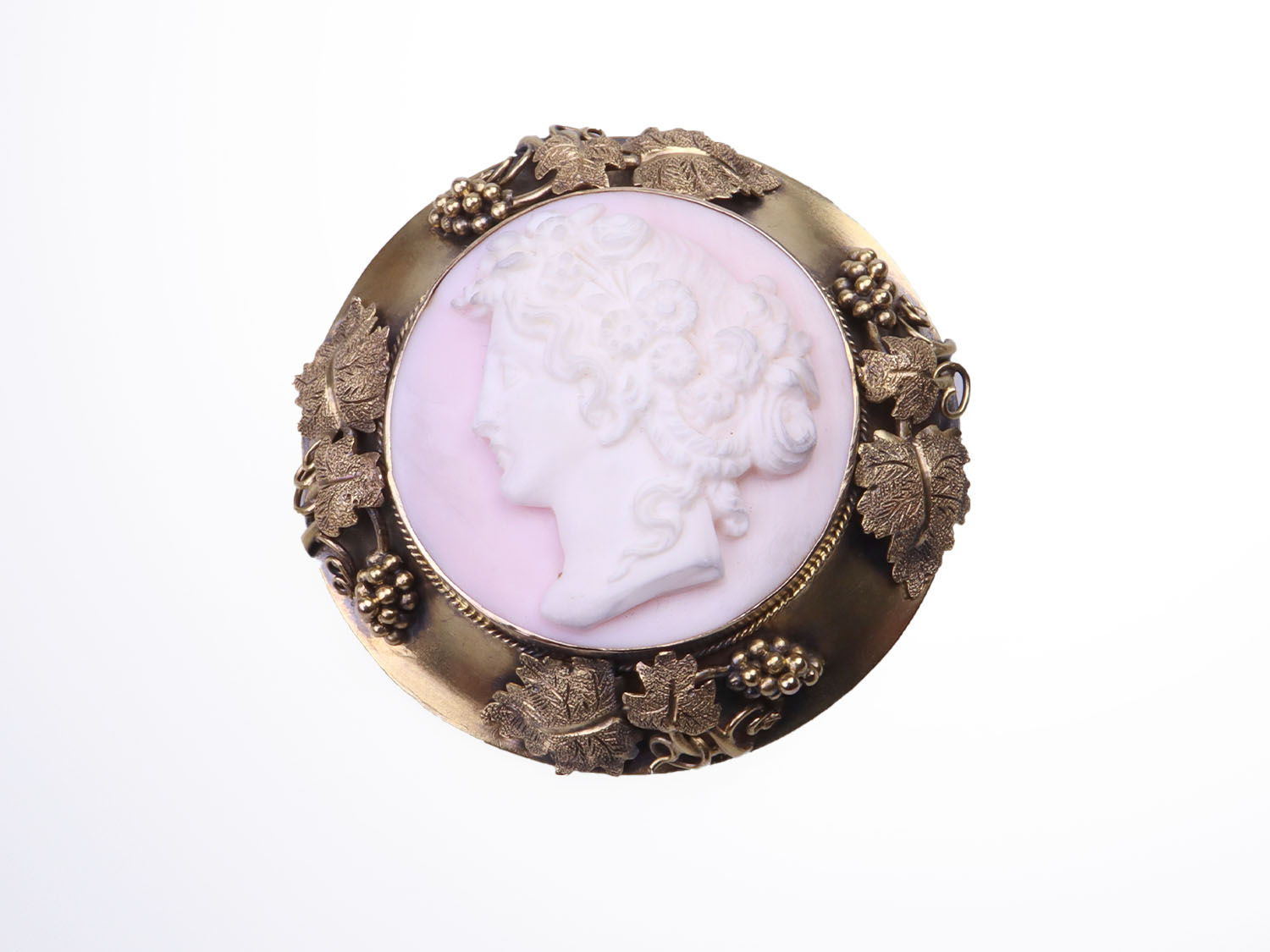 Victorian Conch Shell Cameo Brooch