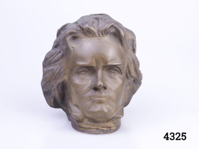 Small bronze bust of Beethoven Made by the Eros Foundry in India 1963 Main photo of bust seen from the front on