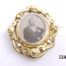 Large pinchbeck mourning brooch with rotating centre. Portrait of distinguished gentleman on one side and reverse blank Main photo showing brooch at correct angle with photo of gentleman shown