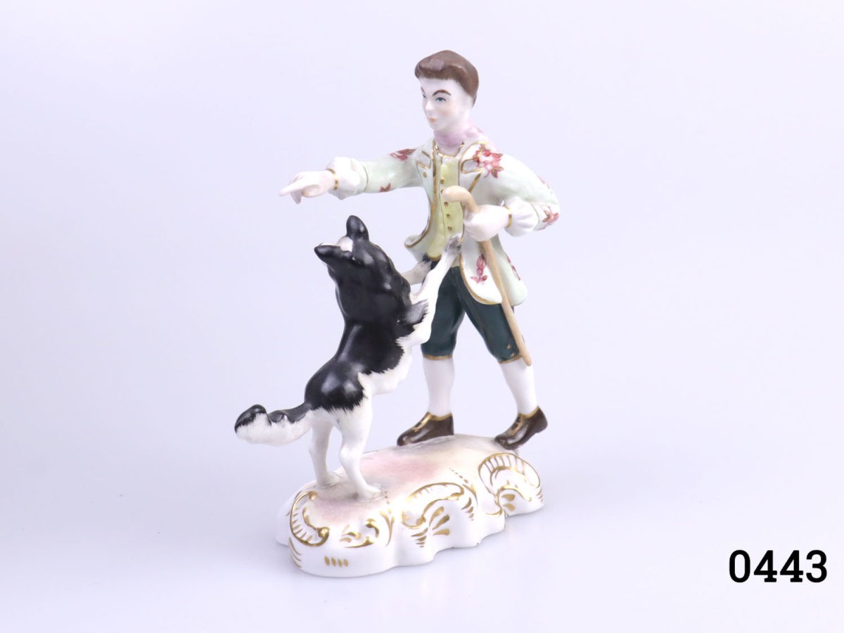 Royal Crown Derby figurine of The Shepherd by Edward Drew. Fully marked to the base. Figure in excellent condition. Photo of figure facing and pointing left
