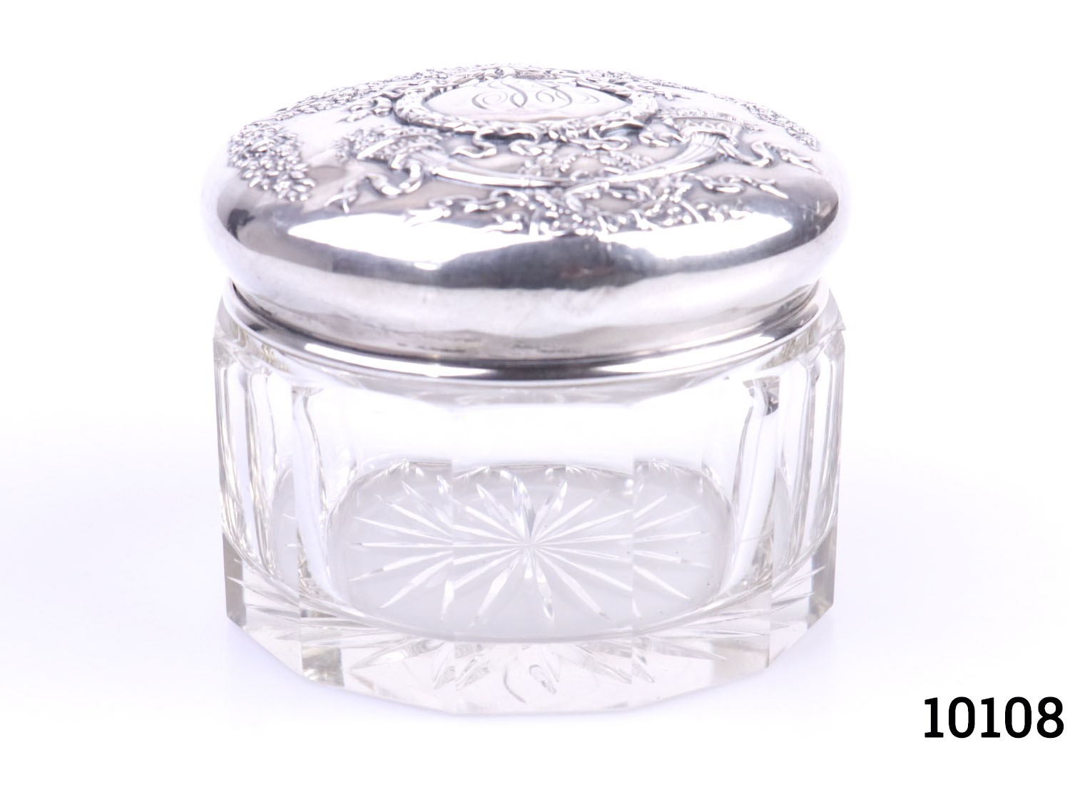 Sterling Silver Lidded Glass Pot
