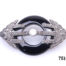 Art Deco style sterling silver and marcasite brooch with a ring of jet to the centre. Will be sent boxed. Brooch measures 62mm long by 35mm wide and weighs 17.7 grams Main photo showing close up image of brooch front