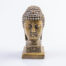 Vintage small brass Buddha head seal. Compact desk seal in solid brass with Chinese characters to the 4 sides below the head reading "The Light of Buddha Enlightens Broadly" Measures 42mm square at base and 50mm at widest point Main photo showing Buddha head straight face on
