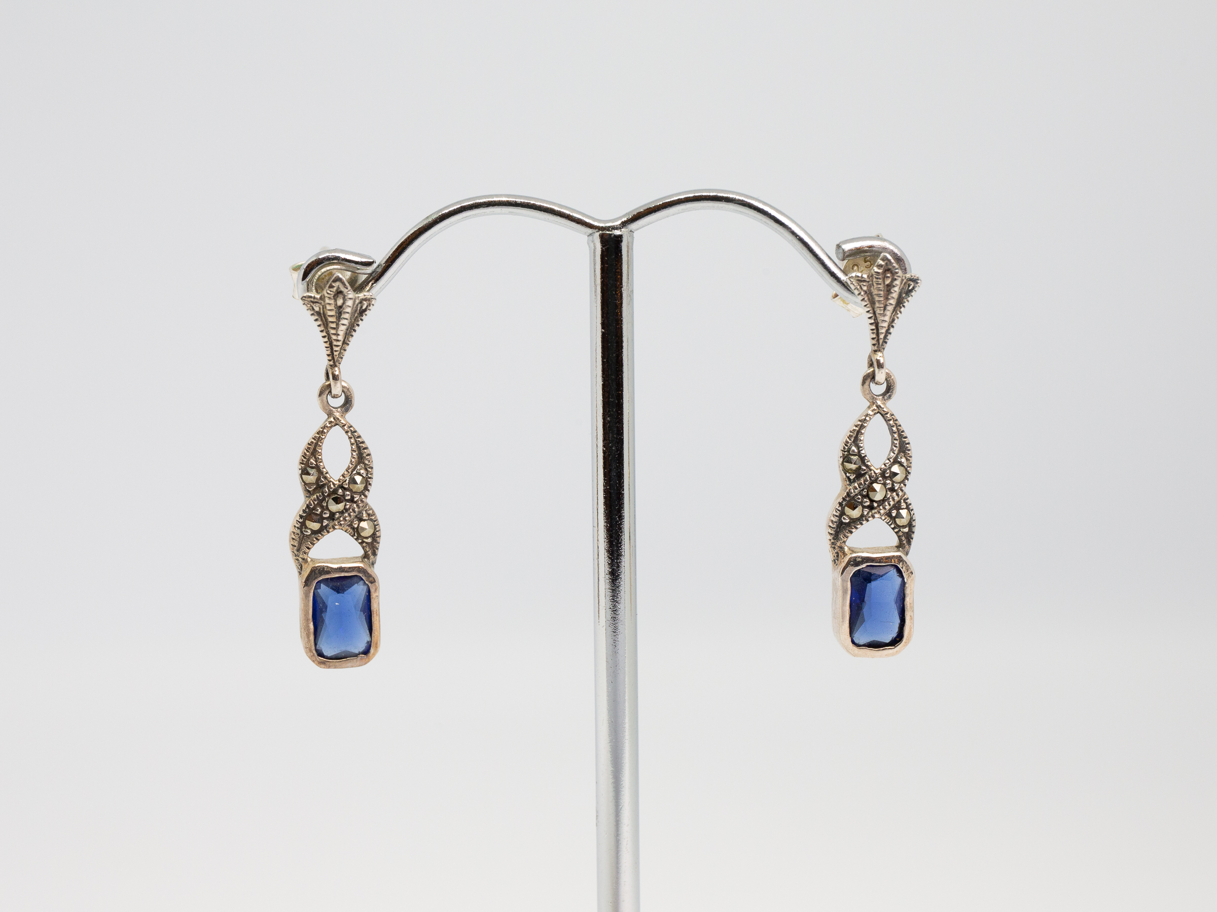 Platinum Art Deco Diamond Drop Earrings UK | AC Silver