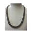 Heavy Mexican chain in sterling silver. Vintage chunky 925 sterling silver chain with a very intricate link pattern. Hallmarked 925 Mex to the clasp. Chain weighs 104gms. Main photo of necklace displayed on a stand and shown forward facing.